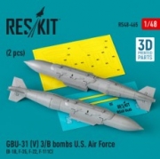 [사전 예약] RS48-0465 GBU-31 (V) 3/B bombs U.S. Air Force (2 pcs) (B-1B, F-35, F-22, F-111C) (3D Printed) (1/48)