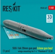 [사전 예약] RS48-0467 SUU-16A 20mm gun pod (close gun bay) wings mounting for F-4 "Phantom II" (C,D) (1 pcs) (3D