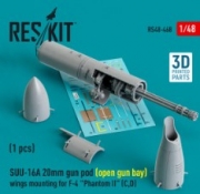 [사전 예약] RS48-0468 SUU-16A 20mm gun pod (open gun bay) wings mounting for F-4 "Phantom II" (C,D) (1 pcs) (3D