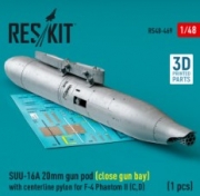 [사전 예약] RS48-0469 SUU-16A 20mm gun pod (close gun bay) with centerline pylon for F-4 Phantom II (C,D) (1 pcs