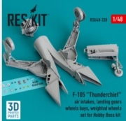 [사전 예약] RSU48-0338 F-105 "Thunderchief" air intakes, landing gears with wheels bays and weighted wheels set
