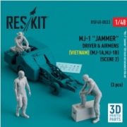 [사전 예약] RSF48-0033 MJ-1 "Jammer" Driver & airmens (Vietnam) (MJ-1A,MJ-1B) (scene 2) (3 pcs) (3D Printed) (1/