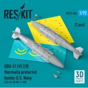 [사전 예약] RS72-0464 GBU-31 (V) 2/B thermally protected bombs U.S. Navy (2 pcs) (F/A-18, AV-8B, F-14D)(3D Print