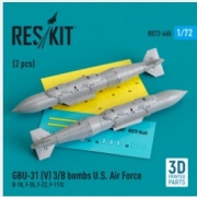 [사전 예약] RS72-0465 GBU-31 (V) 3/B bombs U.S. Air Force (2 pcs) (B-1B, F-35, F-22, F-111C) (3D Printed) (1/72)