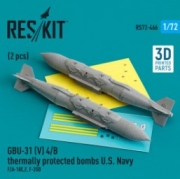 [사전 예약] RS72-0466 GBU-31 (V) 4/B thermally protected bombs U.S. Navy (2 pcs) (F/A-18E,F, F-35B) (3D Printed)