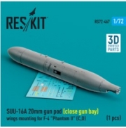 [사전 예약] RS72-0467 SUU-16A 20mm gun pod (close gun bay) wings mounting for F-4 "Phantom II" (C,D) (1 pcs) (3D