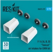 [사전 예약] RSU72-0279 F-14(A, B, D) "Tomcat" air intakes for GWH kit (3D Printed) (1/72)