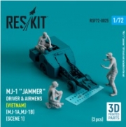[사전 예약] RSF72-0025 MJ-1 "Jammer" Driver & airmens (Vietnam) (MJ-1A,MJ-1B) (scene 1) (3 pcs) (3D Printed) (1/