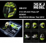 HM-010 1/12 MOTOGP Rossi Helmet Model Touched by AGV Pista GP VALENCIA 2012