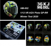 HM-002 1/12 MOTOGP Rossi Helmet Model AGV Pista GP-RR Winter Test 2020