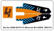 [사전 예약] TBS114 Adesivi Stickers for LEGO Set 42141 McLaren F1 2022 Nr.4 TBS114