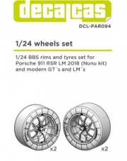 [사전 예약] DCL-PAR094 Rims and tyres set for 1/24 scale models: Porsche 911 991 GT3 RSR (2+2 units/each)