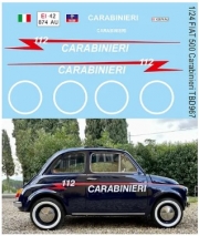 [사전 예약] TBD967 1/24 Water Decals for Fiat 500 Carabinieri livery Decal TBD967