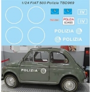 [사전 예약] TBD969 1/24 Water Decals for Fiat 500 Polizia livery Decal TBD969