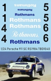 [사전 예약] TBD1040 1/24 Missing Water Decals for Porsche 911 SC RS 1984 RALLY (X NUNU KIT) TBD1040