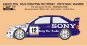 [사전 예약] REJ0019 1/24 Transkit &ndash; Escort WRC SONY &ndash; Rajd Krakowski 1997 1/24 for Tamiya / Domino kits