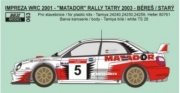 [사전 예약] REJ0063 1/24 Decal &ndash; Subaru Impreza WRC 2002 Matador rally team 2003 1/24 for Tamiya kit / reissue