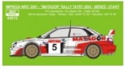 [사전 예약] REJ43012 1/43 Decal &ndash; Subaru Impreza WRC 2002 - Matador rally team 2003 1/43 for Heller kit
