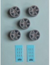 [사전 예약] REJSP942 1/24 Wheels &ndash; Speedline ( 6 spoke tarmac ) / 5 pcs for Escort RS Cosworth 1/24 for Tamiya /