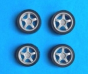 [사전 예약] REJSP938 1/24 Wheels + tires &ndash; Enkei ( 5 spoke tarmac ) / 4 pcs for Lancer EVO III,IV,V,VI 1/24 for
