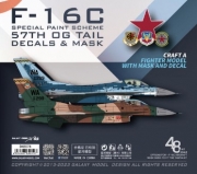 [사전 예약] D48074 1/48 USAF 64TH AGGRESSOR SQUADRON F-16C BLOCK 25 FALCON&ldquo;57TH OG TAIL&rdquo;SPECIAL PAINT SCHEME （NO.86-0299）  MASK&DECAL   FOR THE TAMIYA 61101 SCALE 1/48 KIT