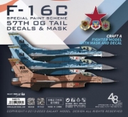 [사전 예약] D48075 1/48 USAF 64TH AGGRESSOR SQUADRON F-16C BLOCK 25 FALCON&ldquo;57TH OG TAIL&rdquo;SPECIAL PAINT SCHEME（NO.84-1220）MASK&DECAL&nbsp;&nbsp; FOR THE KINETIC K48102 SCALE 1/48 KIT
