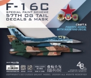 [사전 예약] D48076 1/48 USAF 64TH AGGRESSOR SQUADRON F-16C BLOCK 25 FALCON&ldquo;57TH OG TAIL&rdquo;SPECIAL PAINT SCHEME（NO.84-0299）MASK&DECAL&nbsp;&nbsp; FOR THE KINETIC K48102 SCALE 1/48 KIT