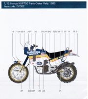 DP302 1/12 Honda NXR750 Rothmans Paris-Dakar Rally 1986