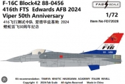 [사전 예약] FD72028 1/72 F-16C Block42 88-0456 416th FTS Edwards AFB 2024 Viper 50th Anniversary