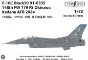 [사전 예약] FD72031 1/72 F-16C Block50 91-0335 148th FW 179 FS Okinawa Kadena AFB 2024