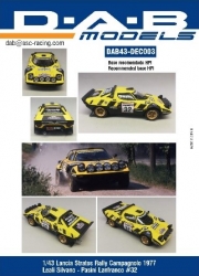 [사전 예약] DAB43-DEC003&nbsp; 1/43 Rally Campagnolo 1977 Leali-Pasani #32 for HPI