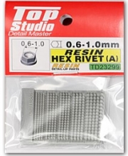 [사전 예약] TD23299 0.6-1.0mm Resin hex rivet A