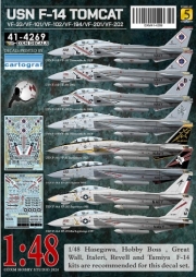 [사전 예약] DXM41-4269 1/48 USN F-14A/B VF-33/VF-101/VF-102/VF-194/VF-201/VF-202Tomcat Collection #5