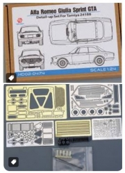 [사전 예약] HD02-0474 1/24 Alfa Romeo Giulia Sprint GTA Detail-up Set For T (24188) (PE+Resin+Metal parts)