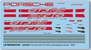 24911red 1/24 Porsche 911 GT3 RS customization decal - RED