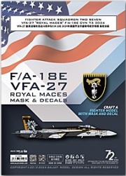 [사전 예약] 	G72060 1/72 VFA-27 ROYAL MACES F/A-18E CVN 73 2024 Decal & Mask