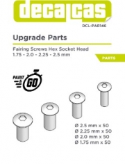 DCL-PAR146 Fasteners: Fairing screws hex socket head 1.75 - 2.5 mm (50+50+50+50 units/each)