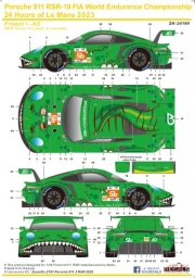 [사전 예약] SK24199 1/24 Porsche 911 RSR-19 FIA World Endurance Championship 24 Hours of Le Mans 2023 Project 1 &ndash; AO For Z187 ZoomOn Transkit