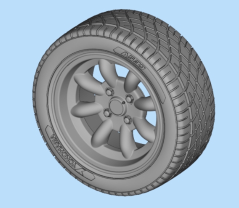 [사전 예약] 24P143T 1/24 JBW SUPERLIGHT 8 Spoke 13 inch with Tires