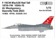 [사전 예약] FD72036 1/72 F-16CM Block30 Red Tail187th FW  100th FSAL Montgomery Dannelly Field 2023