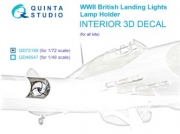 [사전 예약] QD72189 1/72 Lamp holder for WWII British landing lights 3D-Printed & coloured Interior on decal paper (All kits)