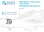 [사전 예약] QD48547 1/48 Lamp holder for WWII British landing lights 3D-Printed & coloured Interior on decal paper (All kits)