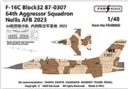 [사전 예약] FD48060 1/48 F-16C Block32 USAF 64th Aggressor Squadron  Nellis AFB 2023（Photo-etched & 3D Printed Parts Included）