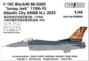 [사전 예약] FD48061 1/48 F-16C Block40 USAF Jersey Jerk 119th FS  Atlantic City ANGB N.J. 2025（Photo-etched Parts Included）