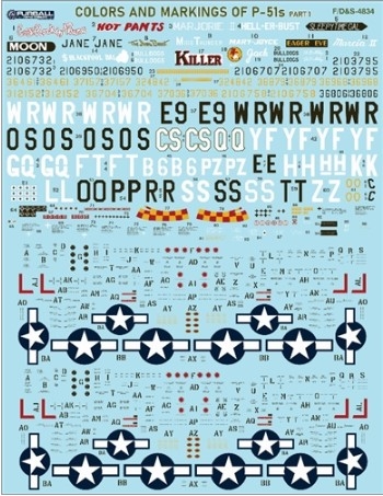 [사전 예약] FURF/D&S-4834 1/48 Colors & Markings of P-51B/Cs Part 1