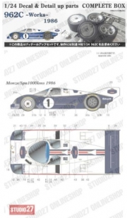 [사전 예약] ST27-CP24023 1/24 962C works 1986 set for HASEGAWA