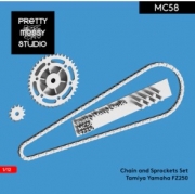 [사전 예약] MC58 1/12 Tamiya Yamaha FZ250 Detail-up Chain and Sprockets set