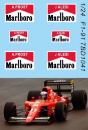 [사전 예약] TBD1041 1/24 Missing Sponsor Water Decals for Ferrari 642 F1-91 1991 Decal TBD1041