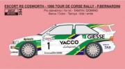 [사전 예약] REJ0394 1/24 Transkit &ndash; Escort RS Cosworth - YACCO - Tour de Corse 1996 - Bernardini / Francois 1/24 for Tamiya / Domino kits
