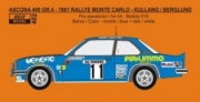 [사전 예약] REJ0402 1/24 Decal &ndash; Opel Ascona 400 - 1981 Rallye Monte Carlo 4th place - Kullang / Berglund 1/24 for Belkits kit